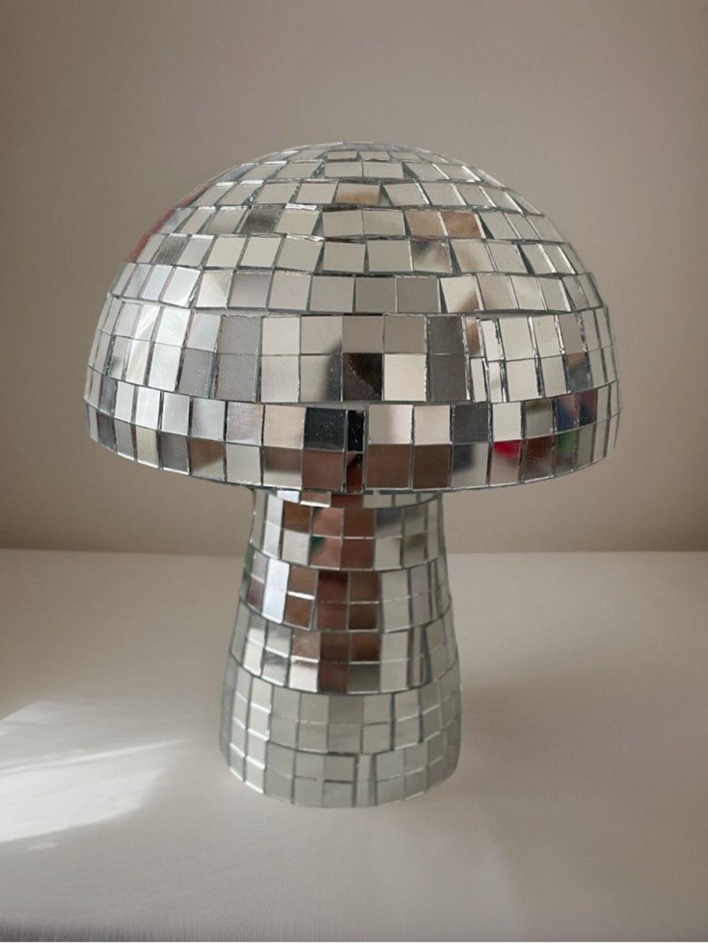 crafts Silver Mosaic Mushroom Party Centerpiece